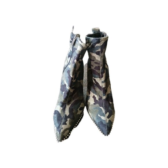 BCBGeneration Womens 9.5 Studded Camo Ankle Boots Pointed Toe Stiletto Heels - Picture 2 of 6